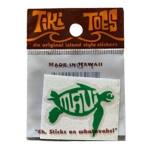 MAUI Honu Turtle Tiki Toes 1” Island Style Vinyl Sticker - Made in Hawaii - NEW